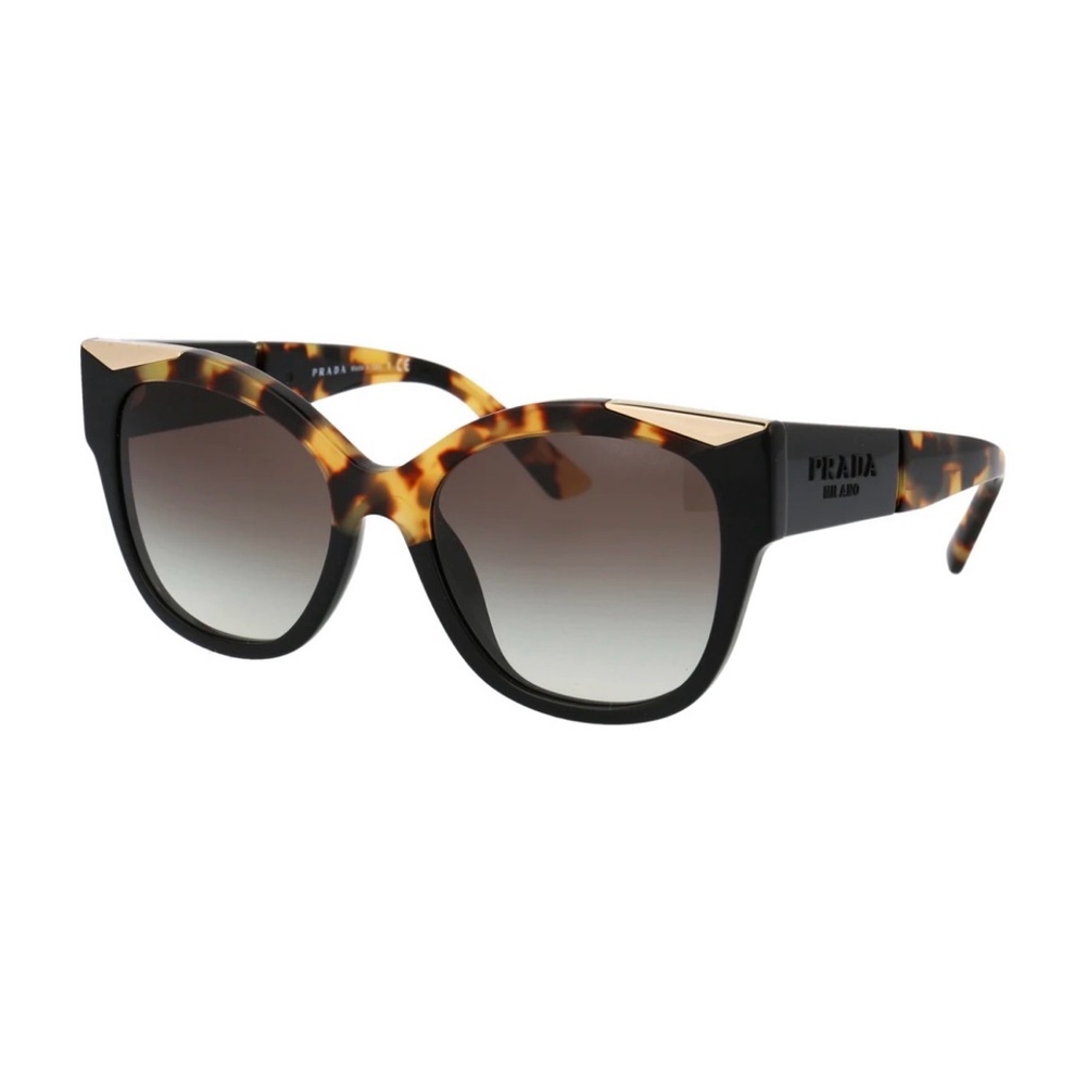 Prada Acetate Black Tortoise Gold Sunglasses Brand New W/O case Made in Italy - Picture 3 of 13